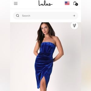 Lulus royal blue velvet dress